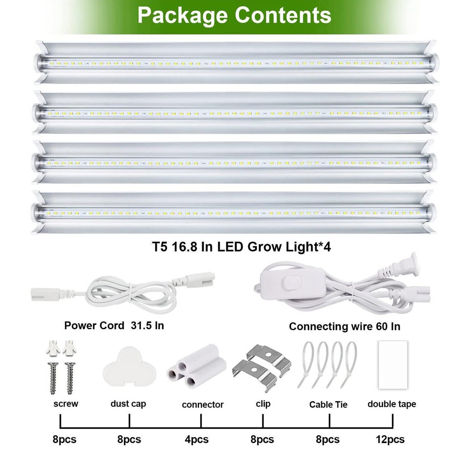 T5 LED Grow Light Tube Strip Full Spectrum Lamp for Indoor Plant Flower