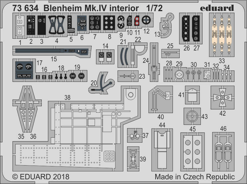 Eduard Accessories 73634 1:72 - Blenheim Mk.IV Interior for Airfix - New