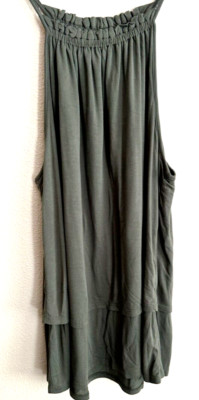 ANN TAYLOR LOFT Olive Green Layered Halter Top - XL - New w/o Tags