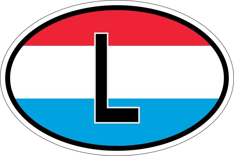 Sticker adesivi adesivo bandiera ovale codice paese lussemburgo l