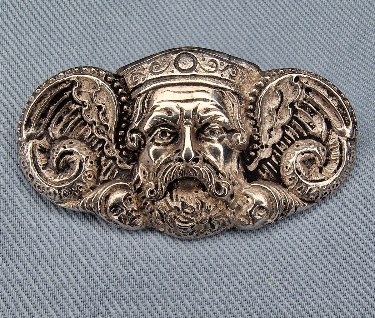 Henrik Moller Trondheim Norway rare antique silver 830 brooch