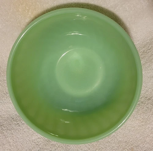 Vintage Fire King Jadeite 8" Swirl Design Oven Ware Mixing Bowl