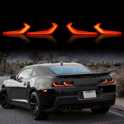 VLAND 2xSmoked LED Tail Light Fits 2014-2015 Chevrolet Chevy Camaro Rear Lamps