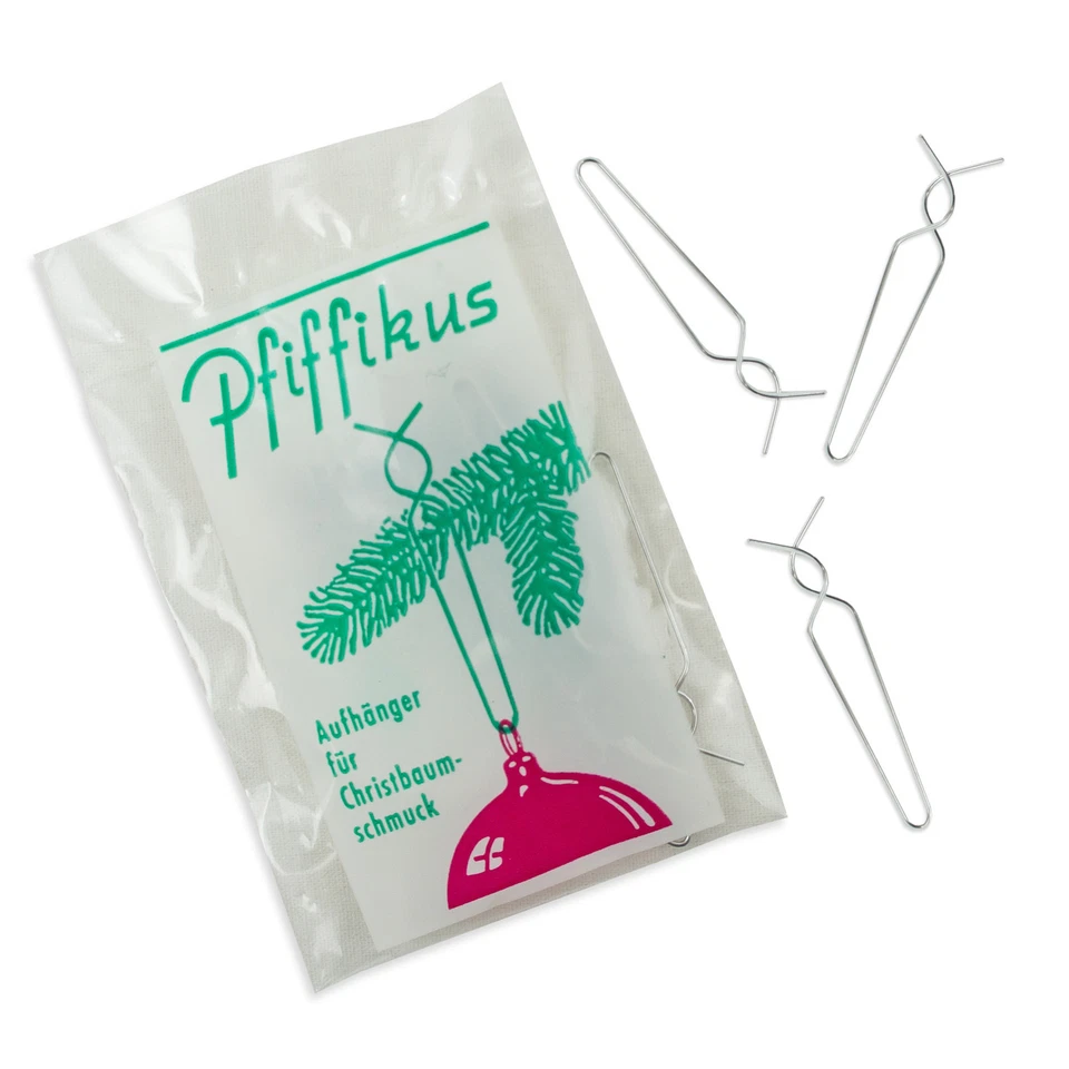RIFFELMACHER & WEINBERGER Aufhänger Pfiffikus Silber 12 Stück für Christbaumschmuck Haken für Baumkugeln