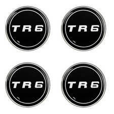 Triumph TR6 Black Logo Self Adhesive Set of 4 Gel Wheel Centres