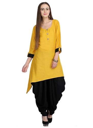 yellow kameez and black salwar