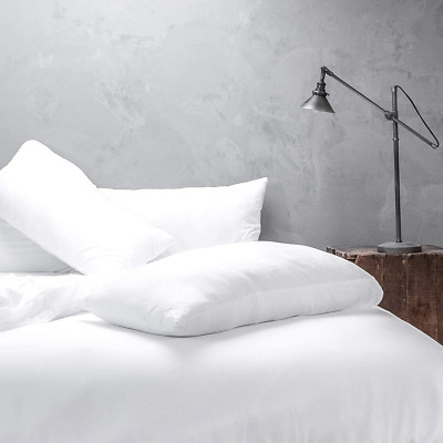 Luxurious Bamboo Viscose Duvet Cover Set - Soft Matte White - 3Pc + 2 Cases