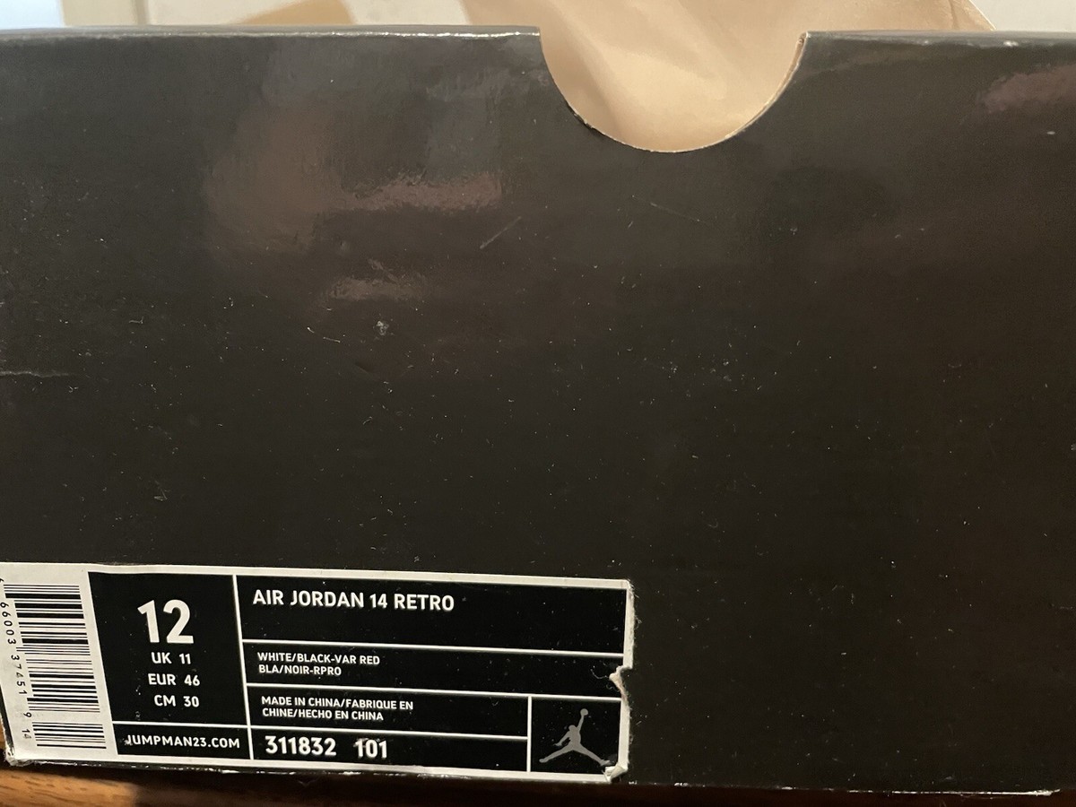 Jordan retro 14 size 12. Bought in 2006.  Never worn damage to box. They stayed in the box never worn for 11 years : r/Sneakers main image 3