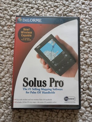 DeLORME Solus Pro 3.0 Mapping CD Software For Palm OS Handheld  c 2001 excellent
