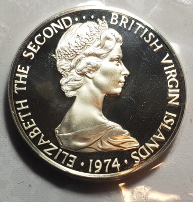 1974 British Virgin Islands Proof Sterling Silver One Dollar Mint