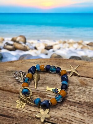 Vintage Modeschmuck - Armband Motiv maritim Steine - Franck Herval
