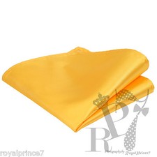 New Men's Yellow Gold Micro Fiber Solid Handkerchief Pocket Square Hanky Wedding