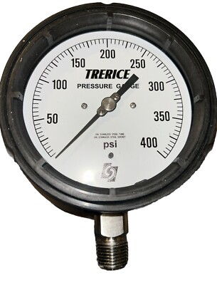 #ad Trerice Pressure Gauge 450SS4504LA150 1 2”NPT Bottom 0 400psi. A1 EB $24.99