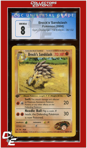 Brock's Sandslash (1st Edition) graded CGC 8 for sale on eBay