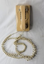Vintage ITT Rotary Wall Phone Beige Tan Telephone