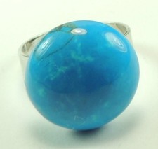 Howlite Cabochon Bead RING adjustable from Size 6 1/2 Handcrafted