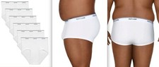 MENS 6PK Fruit of the Loom  WHITE BRIEFS UNDERWEAR Big Men 2XL 3X 4X 5X 6 Pack