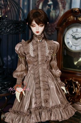 1/4 1/3 Uncle ID BJD Clothes Vintage Court-style Caramel Color Textured Dress