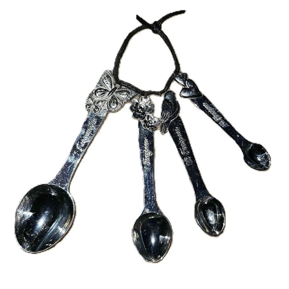 Decorative Handles Set Of 4 Measuring Spoons Metal - Image 2 of 4