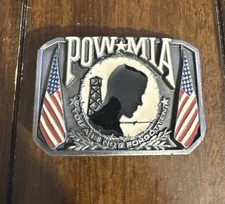 WE05170 AMAZING VINTAGE 1970s POW MIA YOU ARE NOT FORGOTTEN BELT BUCKLE