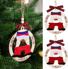 2 Pcs White Elephant Gift Funny Christmas Ornaments 2026 Wooden Naughty Ugly Chr