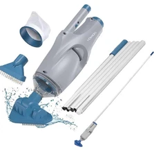 KOKIDO 2025 upgrade Rechargeable Handheld Pool Vacuum Aluminum Pole and 2 Bru...