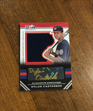 Dylan Castaneda 2017 USA Baseball Gold Ink Auto Jersey #163 Phillies /44
