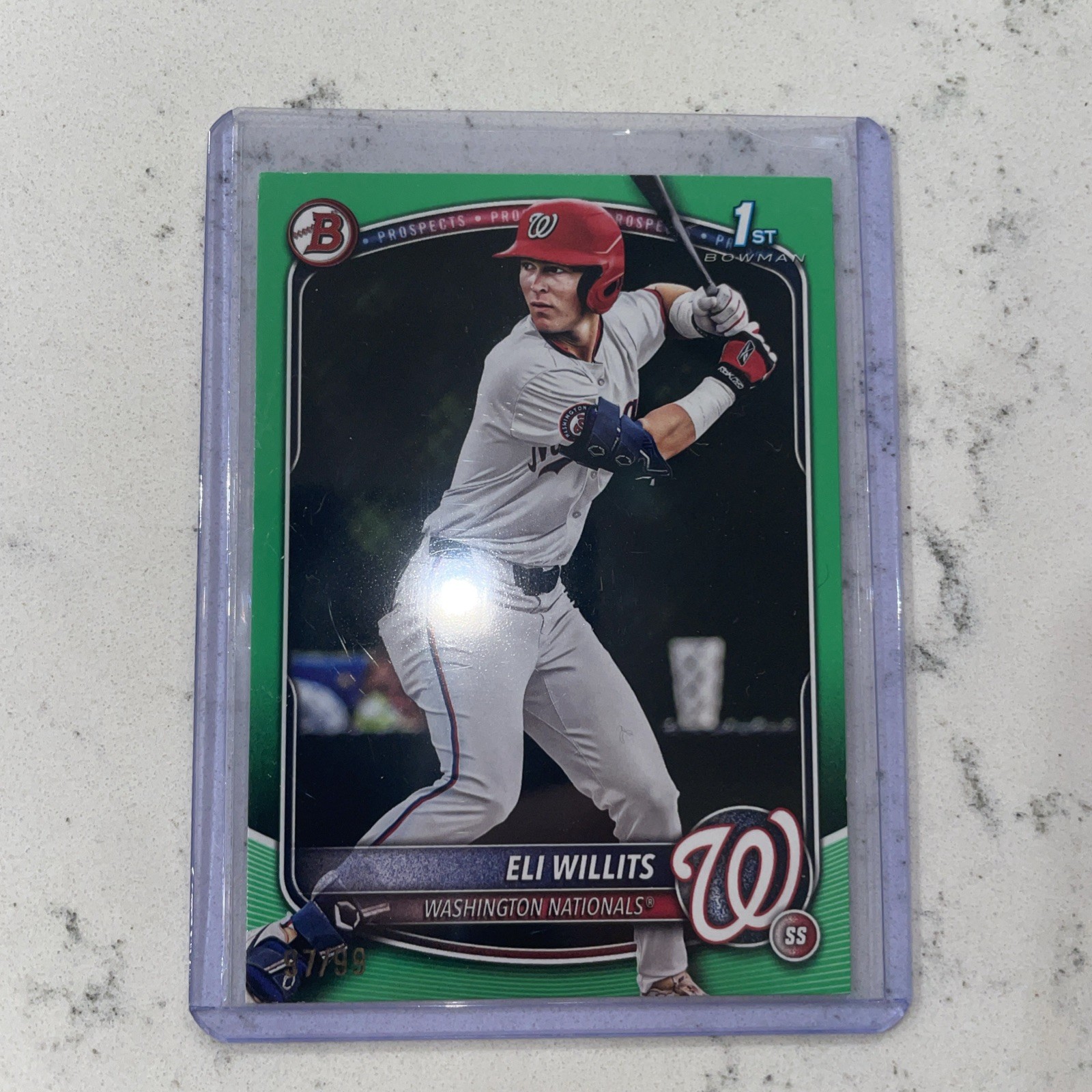 🔌IU 2025 BOWMAN DRAFT BASEBALL CHROME PROSPECT 1ST GREEN /99 ELI WILLITS