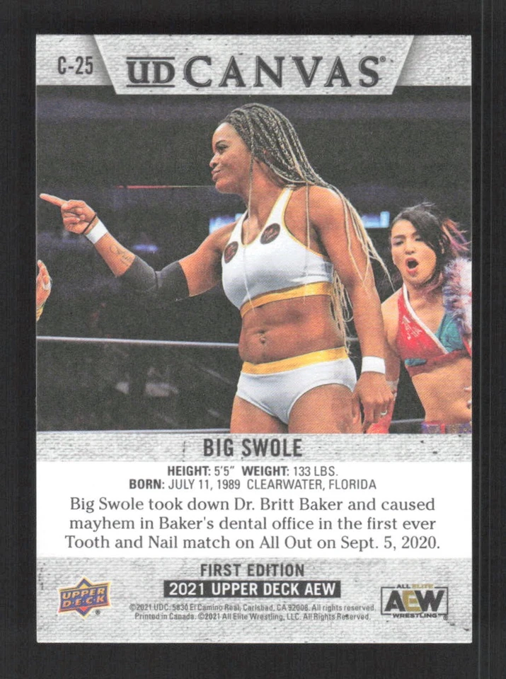 Big Swole 2021 Upper Deck AEW Canvas #C-25 - Image 2 of 3