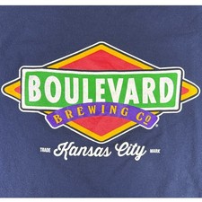 Boulevard Brewing Co Kansas City T-Shirt  Size XL  Navy Blue Graphic Beer Tee