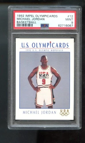 1992-93 Impel U.S Olympicards 12 Michael Jordan PSA 9 Graded Basketball Card USA