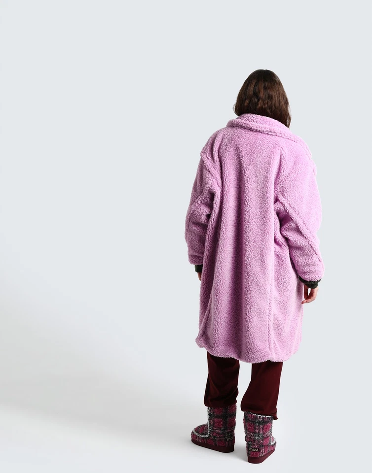 8 Teddy Coat Size M Oversized Fully Lined Button Front Collared - Image 2 of 4