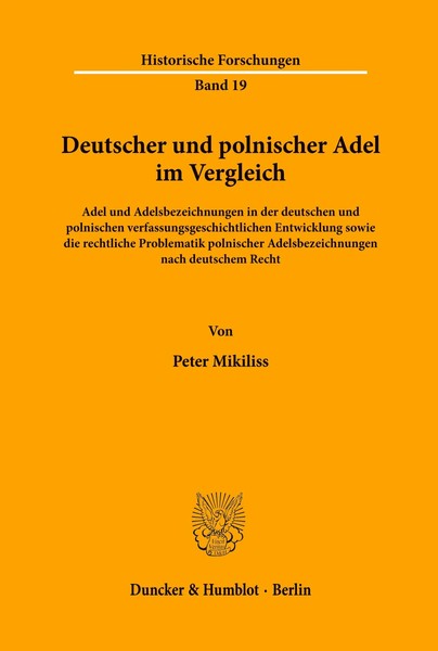 Peter Mikliss | Deutscher Und Polnischer Adel Im Vergleich. | Taschenbuch (1981)-image