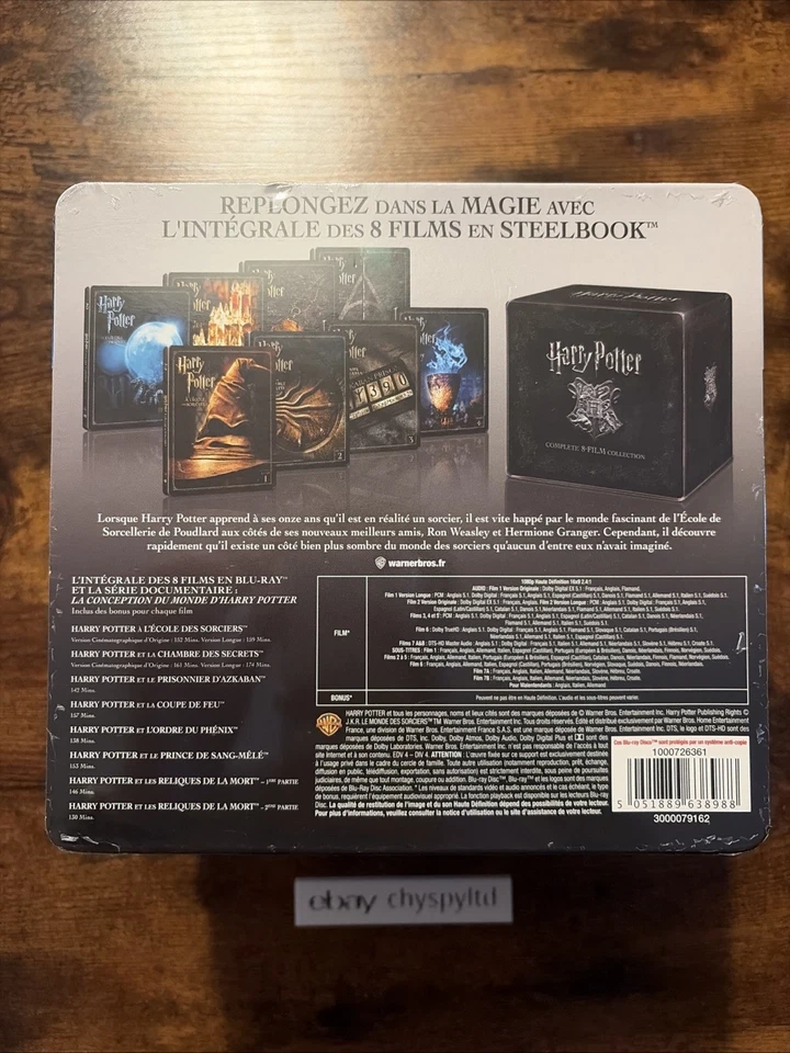 Harry Potter Complete 8-Film Steelbook Collection Blu-Ray French Exclusive - Image 3 of 4