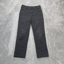 Dickies Pants Mens 29x30 Black Flex 850 Slim Fit Tapered Leg Chino Cotton Casual