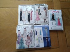 Bundle Of 5 Evening Dress Sewing Patterns Various Sizes All Used