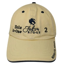 Falcon Ridge Baseball Cap Yellow One Size Adjustable 6 Panel American Dry Goods