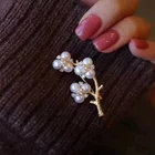 Golden  Star South Sea Natural White Pearl Lapel Pin Brooch 925s