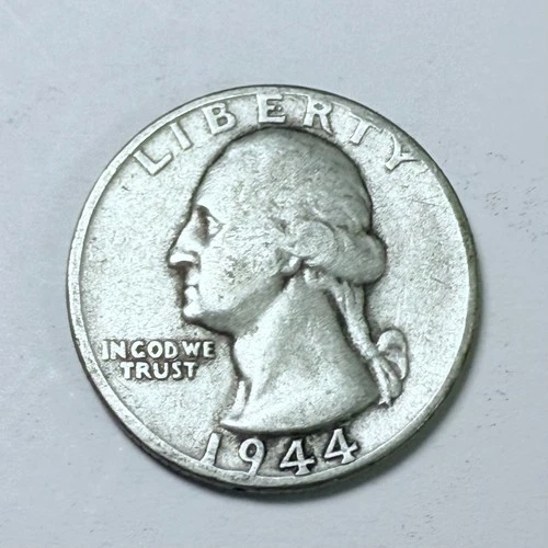 1944 Washington Quarter 90% Silver Very Good Details #4527