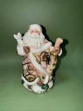 Fitz And Floyd Snowy Woods Santa Bell 1996