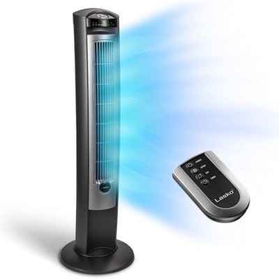 Oscillating Tower Fan Quiet Fans with Remote 3-Speed Timer Living Room Silver