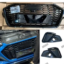 For Audi A4 S4 2020 21 2022 2023 RS4 Style Grille Honeycomb W/Fog Light Grill US