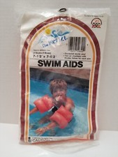 Intex The Wet Set Swim Aids Arm Floats Pair Orange Vinyl 7 1/2 X 7 1/2" NOS NEW