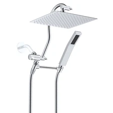 Chrome 12 Inch Rainfall Shower Head Combo with Handheld Shower High Pressure