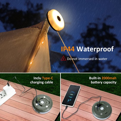 10M Stowable String Lights Solar USB Camping Lights Reel Waterproof Outdoor RGBW - Picture 14 of 15