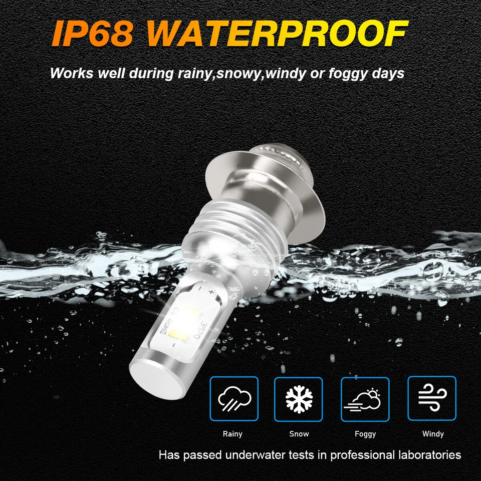 For Kawasaki Prairie 360 2003-2012 2013 LED Headlight 6000K Bright White Bulbs - Image 2 of 4