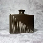 Haeger Potteries Larry Laslo Abstract Line Texture Vase Brown MCM Vintage Style