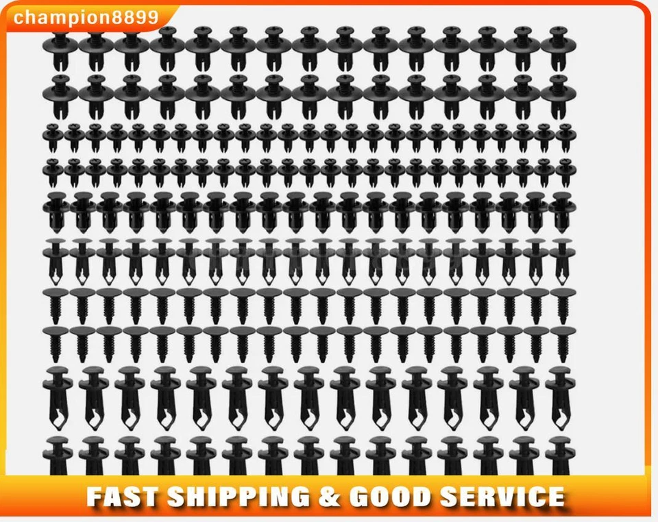 Sujetador automático sujetador plástico remache 190 piezas coche pasador remache clips kit Foto 3 de 4