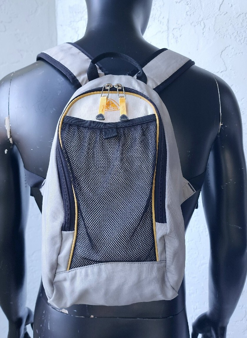 Nike ACG Vintage 90's Small Backpack Grey Yellow Nylon | eBay