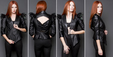 Lip Service Disco Killer Night Raven Feathered Jacket M - rare gothic vintage